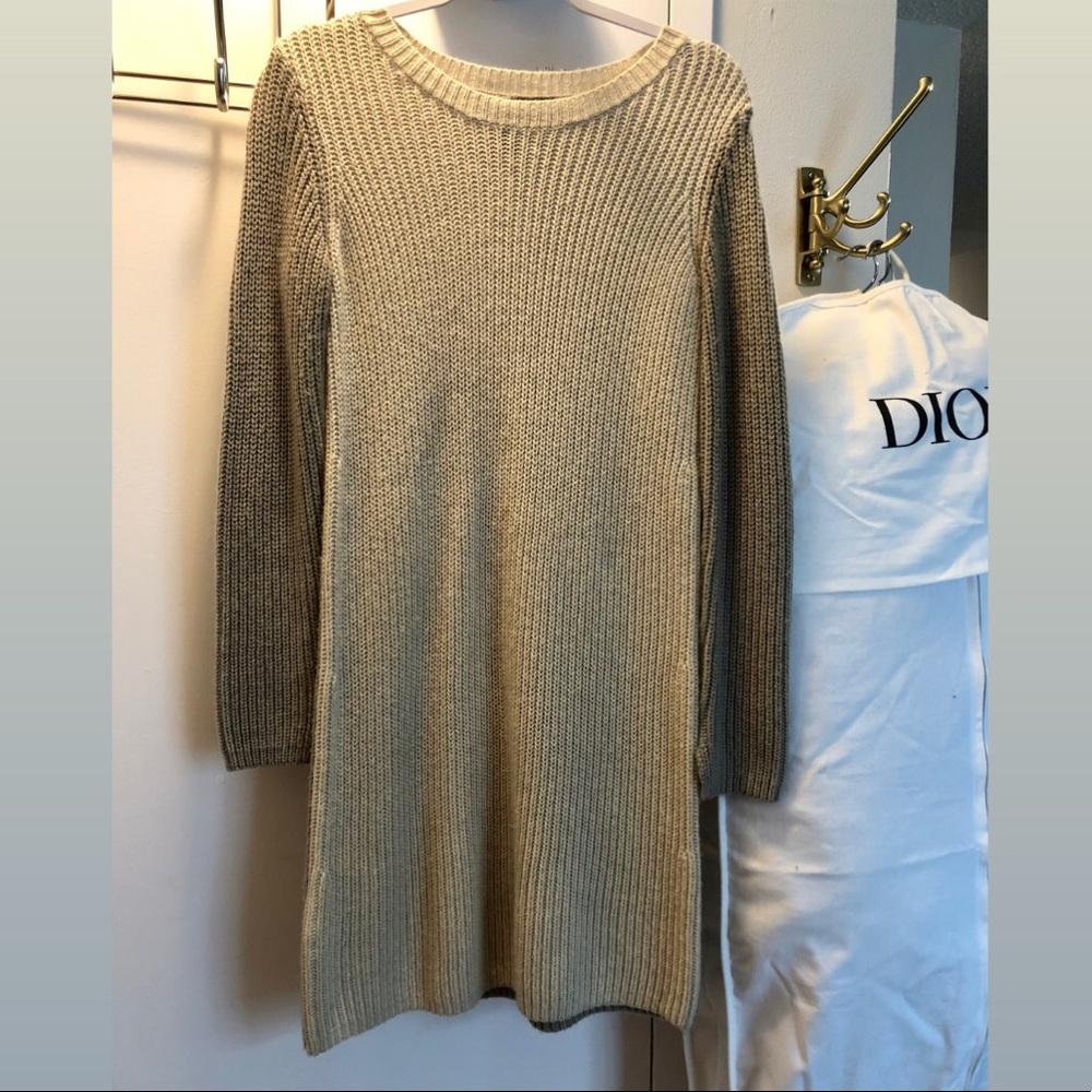 Wool and Alpaca Two-Toned Sweater Dress